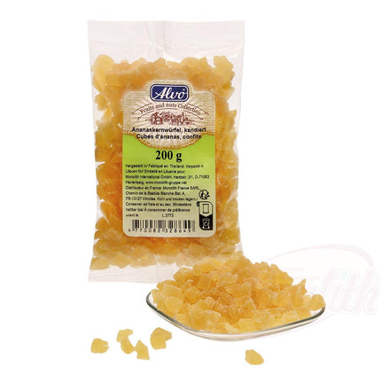 Candied Pineapple Cubes, 200g