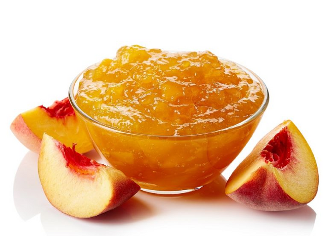 Peach jam, 560g.