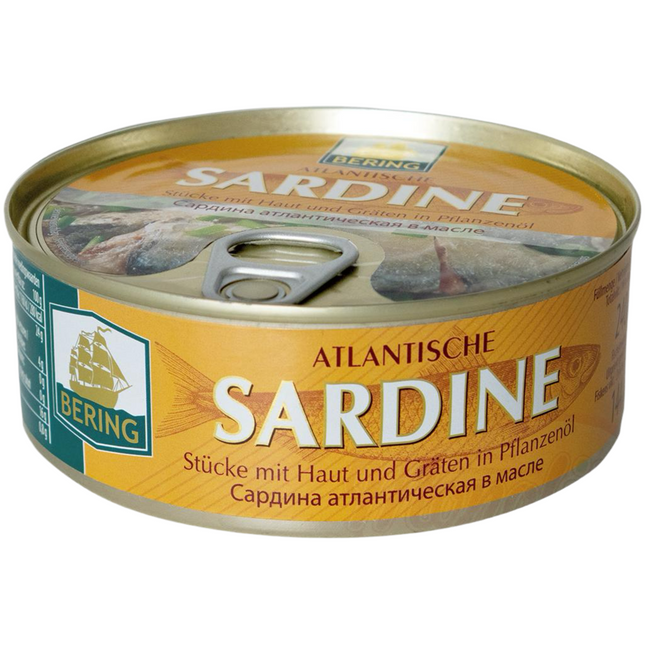 Atlantic Sardines in oil, 240g.