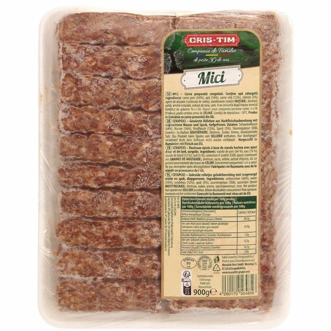Minced meat rolls "CEVAPCICI" made from pork and beef, frozen