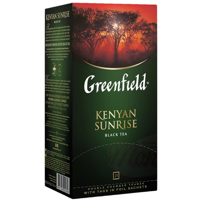 Greenfield Kenyan Sunrise black tea, 25 x 2g.