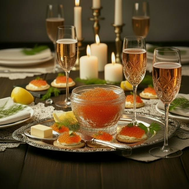 Premium Salmon Caviar “Kristall Gold”, 150 g