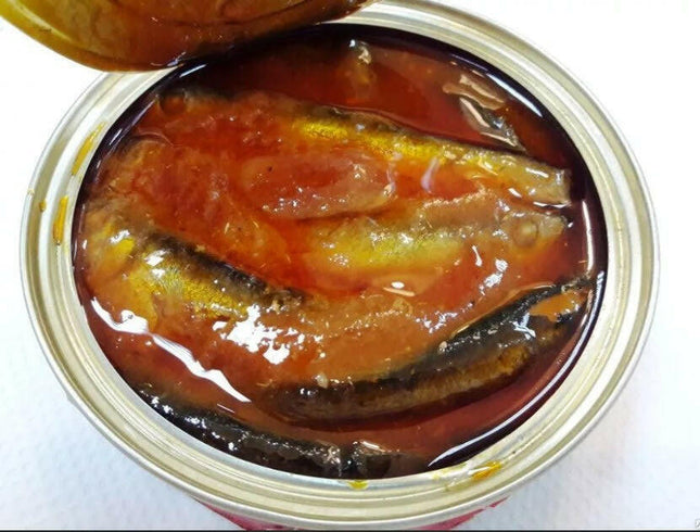 Sprat in tomato sauce.