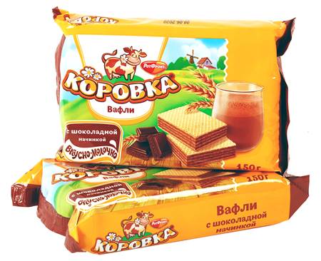 Chocolate-flavored wafers, 150g