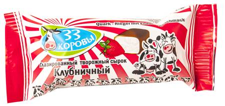 Curd bar strawberry, 38 g