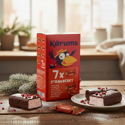 Клубничные творожные батончики Karums, 7 шт. (315 г)