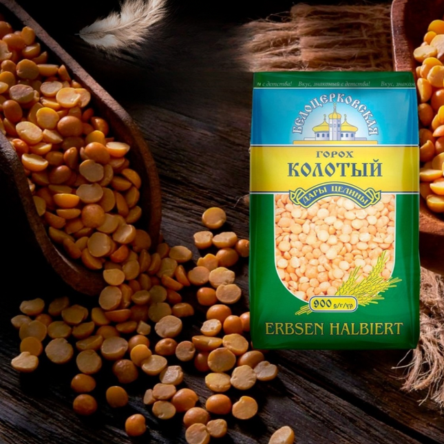 Halved peas, 900 g.