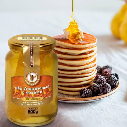 Miel d'acacia avec rayons de miel, 500g