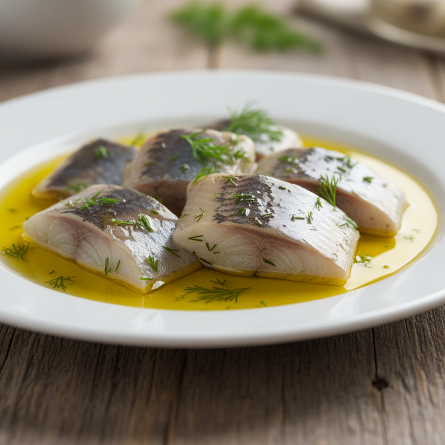 Herring Fillets in Oil with Fresh Dill – 210 g