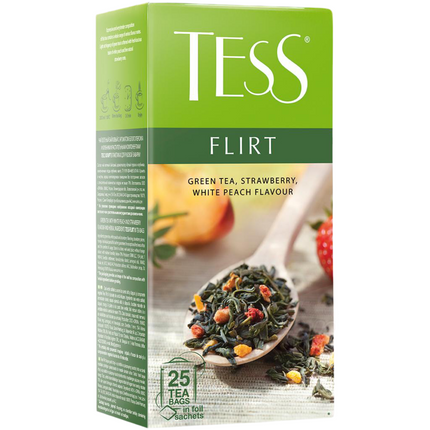 Green tea with strawberry and peach flavor "TESS Flirt"