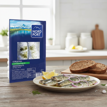 Herring in oil, 230 g