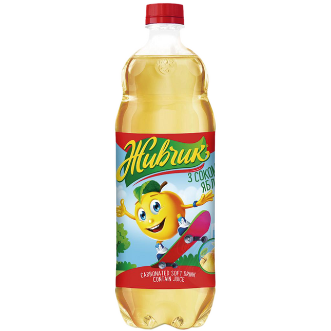 Highly carbonated drink with apple flavor, 1 L