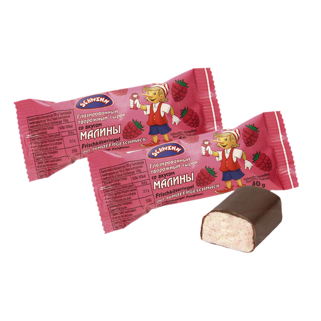 Cream cheese bars with raspberry
