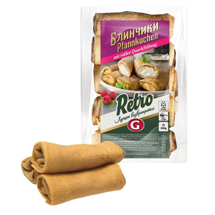 Crepes filled with cottage cheese, 500 g