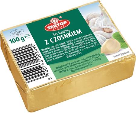 Processed cheese with garlic, 100g