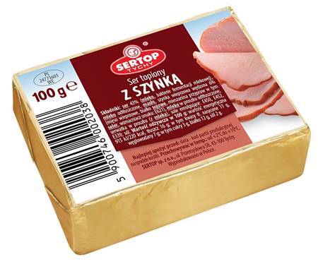 Processed cheese with ham, 100g