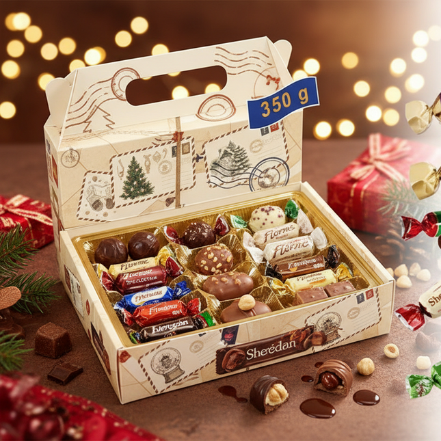 Набор шоколадных конфет разных сортов, 350 г.