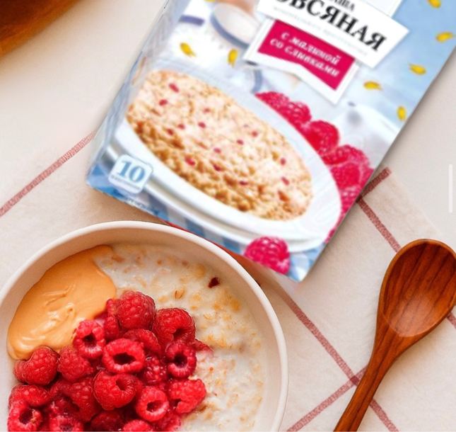 Oatmeal porridge with raspberries, 410 g