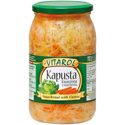 Pickled white cabbage with carrots, 900g.