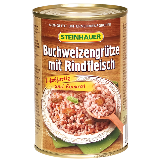 Buckwheat porridge with beef, 400g.