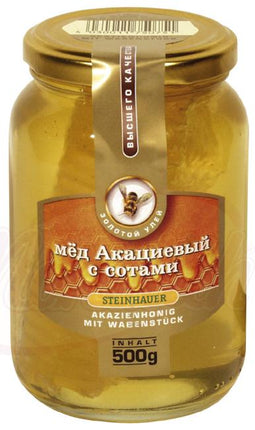 Acacia honey with honeycombs, 500g