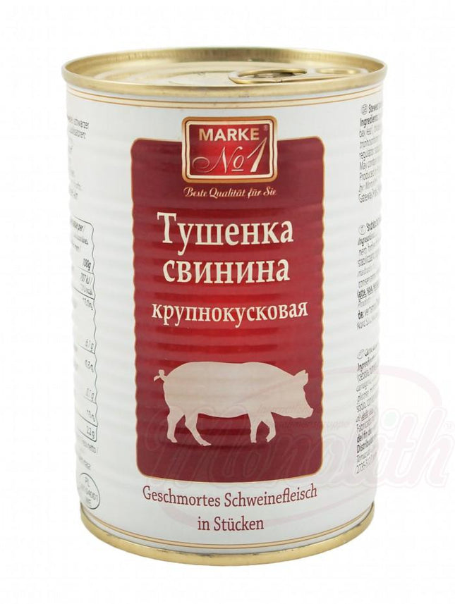 Тушкована свинина в морепродуктах, 400г