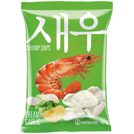 "SHRIPS" Чипсы из тапиоки с креветками со вкусом чеснока и сливок