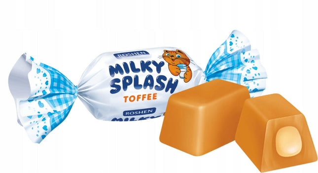 Milky Splash Toffee candies with milk filling, 150g.