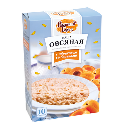 Oatmeal porridge with apricot and cream, 410 g