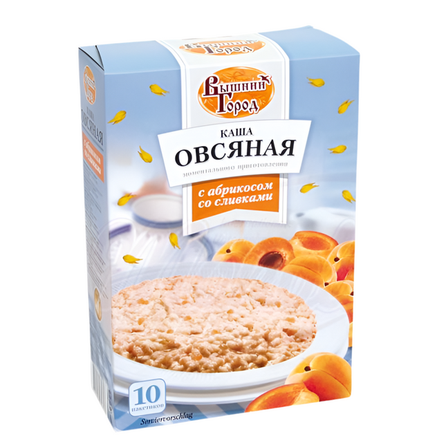 Oatmeal porridge with apricot and cream, 410 g
