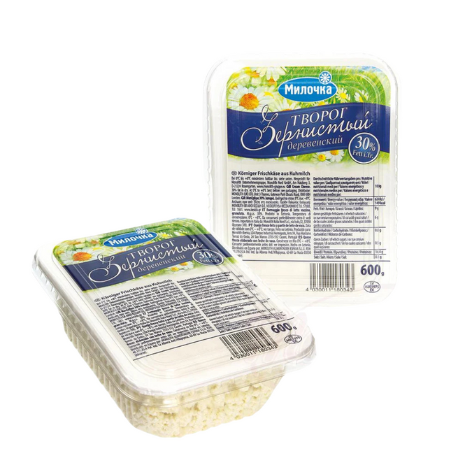 <tc>Творог зернистый, 30%, 600 г</tc>