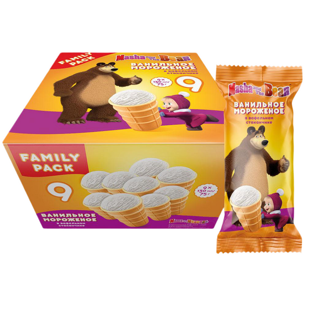 Ice cream "Masha and the Bear" (9 x 130 ml)
