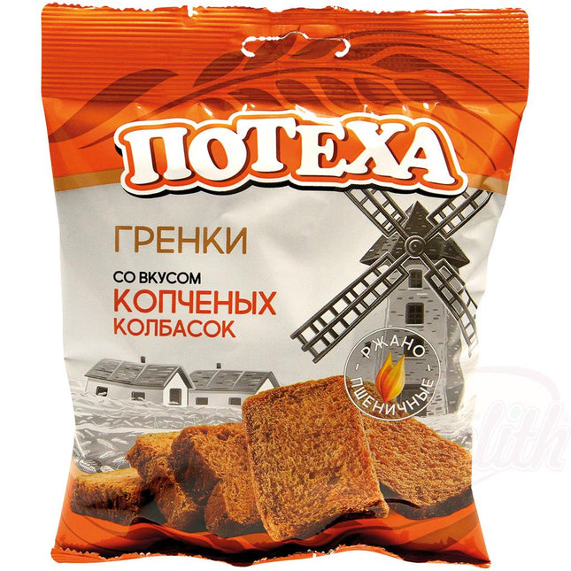 Fried rye-wheat croutons "Grenki" with the taste of Bavarian sausages, 80g