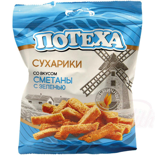 Fried wheat crackers flavored with sour cream and herbs, 80g