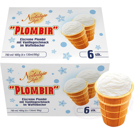 Vanilla-flavored ice cream, Plombir, 6 pieses