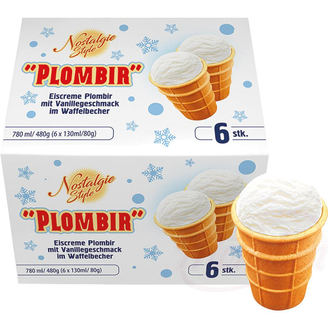 Vanilla-flavored ice cream, Plombir, 6 pieses