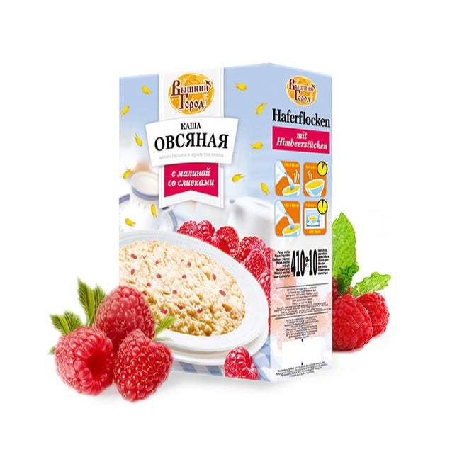 Oatmeal porridge with raspberries, 410 g
