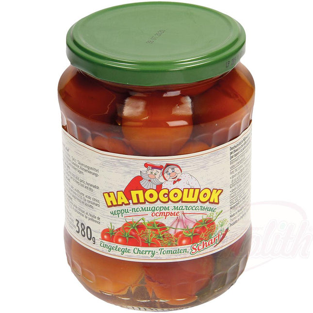 Pickled cherry tomatoes "Na pososchok", hot-spicy