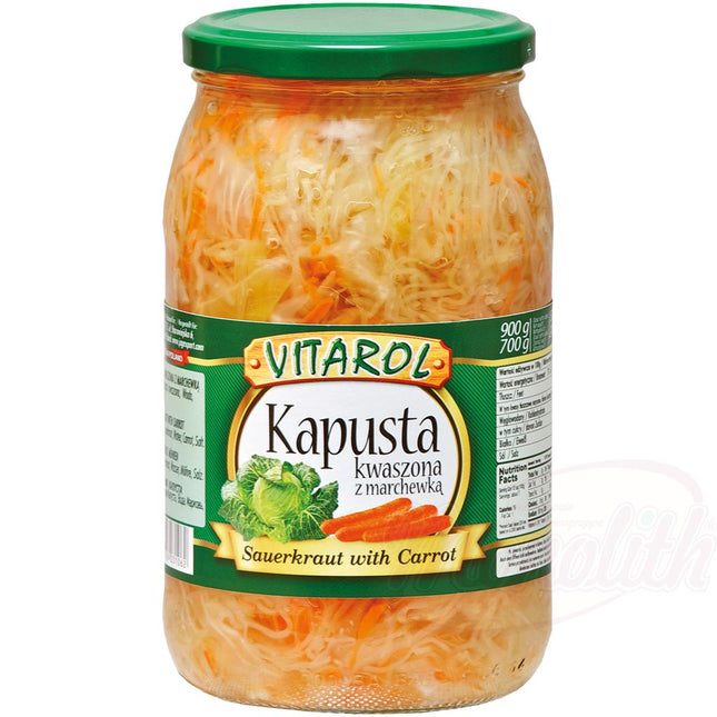 Pickled white cabbage with carrots