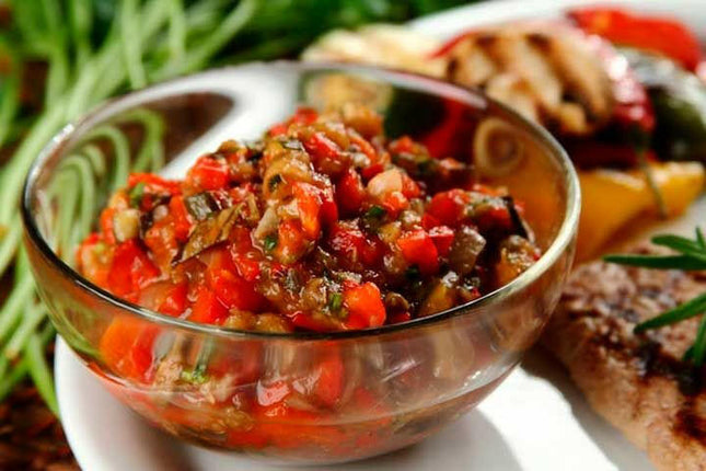 Eggplant salad with prunes in tomato sauce, 700g.
