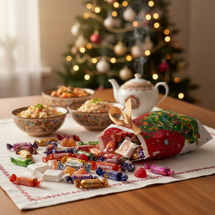 Новогодний подарок со славянскими конфетами, 400 г.