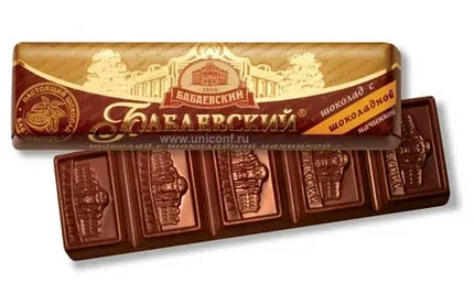 Chocolat "Babaevsky" avec garniture pralinée, 50g