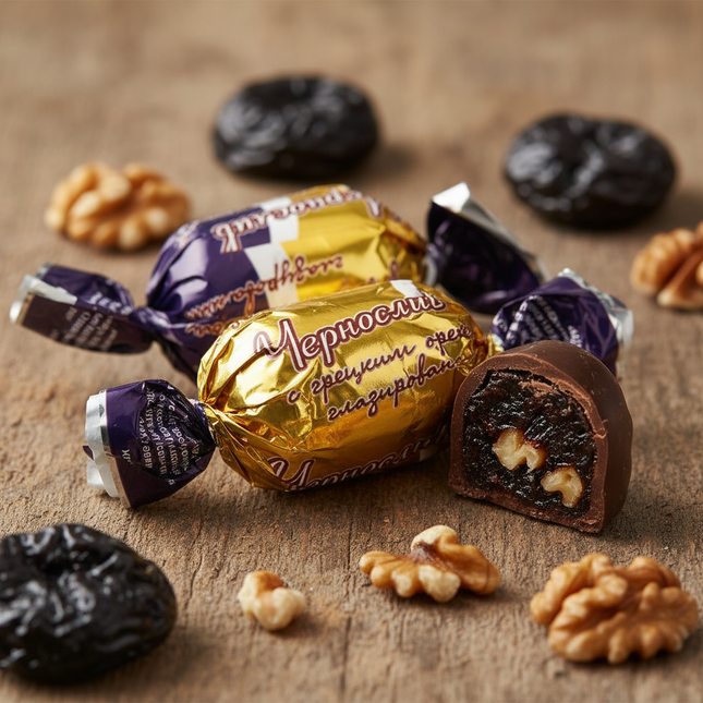 Pioni Prunes with Walnuts in Chocolate, 300 g