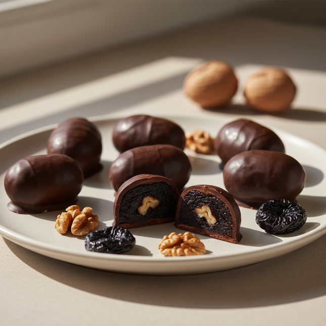 Chocolate Covered Prunes with Walnuts, 300g