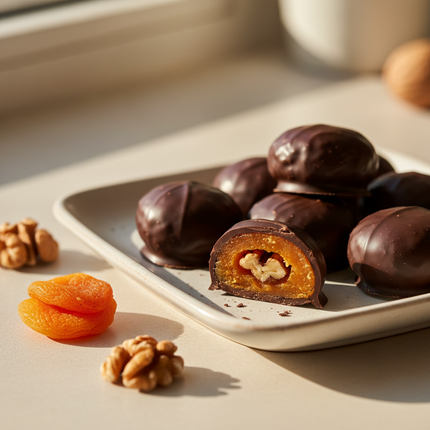 Chocolate Covered Apricots with Walnuts, 300g